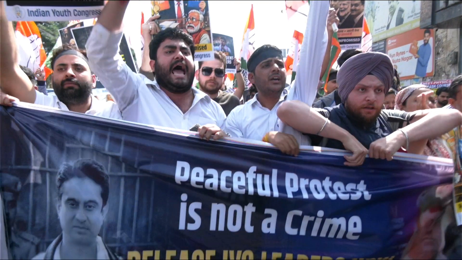 Youth Congress protest in Jammu against India–US trade deal