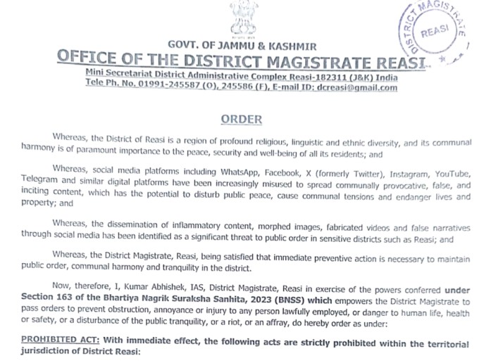 Reasi social media order